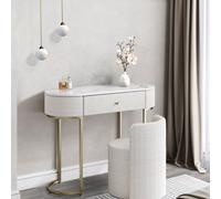 CARME Home Romy Bouclé Dressing Table With Hattie Bouclé Stool