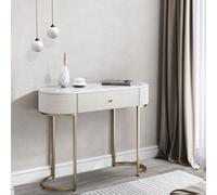 CARME Home Romy Ivory Two-Tone Fabric Bouclé & Corduroy Dressing Table
