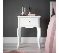 CARME Home Sorrento White Side Table With Drawer