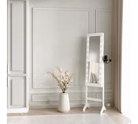 CARME HOME Zoey White Full Length LED Mirror Jewellery Cabinet CARME HOME White