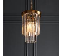 carmel 1 light glass pendant light in brushed aged brass