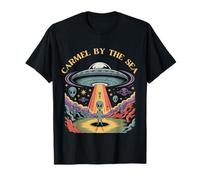 Carmel by The Sea Alien UFO Abduction Retro Sci-Fi Art T-Shirt