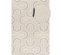 Carmel Cream-Blue Geometric Rug | 6070 - 120X170 cm
