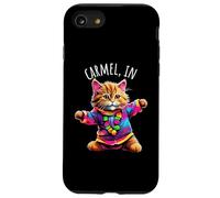 Carmel IN USA Fun Cute Colorful Dancing Cat Design Case for iPhone SE (2020) / 7/8