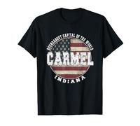 Carmel Indiana, Vintage American Flag Value Graphic T-Shirt