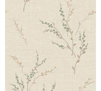 Carmella Floral Textured Vinyl Wallpaper Belgravia Green One Size