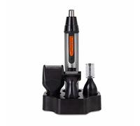Carmen C81086ORG Titan 4-In-1 Cordless Nose, Ear & Hair Trimmer with USB Cable, Titanium & Orange Orange