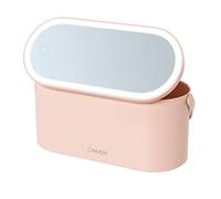 Carmen C81167PNK 2-IN-1 Vanity Case with LED Mirror, Illuminating LED Light, Touch Sensor Control, 5200K White Light, Pink