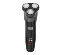 Carmen C81209 Hydra Men’s Professional IPX7 Triple Headed Rotary Shaver with LED Display, 3D Multi-Flex Pivot Rotary Blades with Pop-up Trimmer, Two Speed Settings and 90 Minute Quick Charge, Black