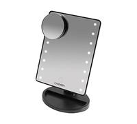 Carmen C85020N Noir LED Illuminated Mirror with 16 LED Lights, 180° Degree Rotating Neck and Integrated Storage Tray, Black