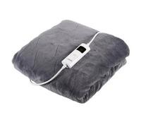 Carmen Electric Heated Throw Blanket Grey Fleece 160X130Cm With 9 Heat Settings
