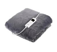 Carmen Electric Heated Throw Blanket Grey Fleece 160x130cm with 9 Heat Settings