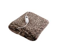 Carmen Electric Heated Throw Blanket Leopard Fleece 160X130Cm 9 Heat Settings