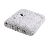 Carmen Electric Heated Throw Blanket White Fleece 160X130Cm With 9 Heat Settings