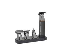 Carmen C81205ORG Titan Men’s Cordless 4-in-1 Multi-Groomer Set with Precision Trimmer, 5 Lock Fit Guide Combs, Removable/Washable Heads, Storage Stand and 100-Minute Rechargeable Battery, Orange