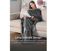 Carmen Heated Wearable Fleece Blanket Grey