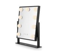 Carmen Hollywood 9 Bulb Vanity Mirror with Metal Frame, Adjustable Brightness, Smart Touch Screen Technology, Black, C85050BLK