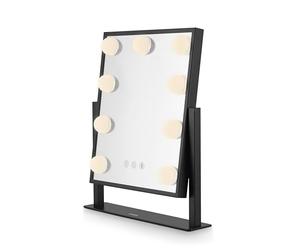 Carmen Hollywood 9 Bulb Vanity Mirror with Metal Frame, Adjustable Brightness, Smart Touch Screen Technology, Black, C85050BLK