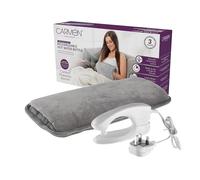 Carmen Large Rechargeable Hot Water Bottle, Soft Touch Fleece Cover, Hand Warmer, Automatic Temperature Control, W36cm x H19cm, Grey