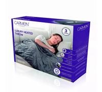 Carmen Luxury Heated Fleece Throw Graphite