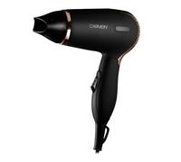 Carmen C80020COP Noir Lightweight Travel Hair Dryer with Concentrator Nozzle and foldable handle, 1200W, Black and Copper