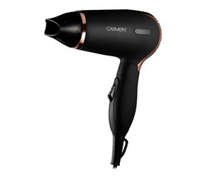 Carmen Noir 1200W Travel Hair Dryer - Black /Copper