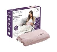 Carmen Rechargeable Hot Water Bottle, Soft Touch Fleece Cover, Hand Warmer, Automatic Temperature Control, Pink,H x 17cm W x 24cm,C85043PNK