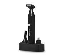 Carmen Signature 3-in-1 Grooming Kit, Nose, Beard & Eyebrow Timer, Washable Heads, Battery Operated, Graphite and Silver, C81277