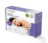 Carmen Single Heated Under Blanket with Overheat Protection, 35W, 135 x 65cm, White, C81195