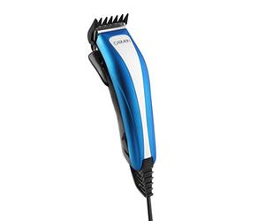 Carmen Sport Precision Hair Clipper with Adjustable Cutting Blade, 4 Comb Guide Attachments, Barbers Scissors and Comb, Cleaning Brush, Clipper Oil, Blue