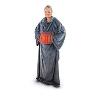Carmen Heated Wearable Blanket / Throw, Heat Element in the Pocket for Warmth, Washable with 4 Heat Settings, 90 min Automatic Timer, Detachable Controller, Product Size p183 x 155cm, Grey, C81149GRY