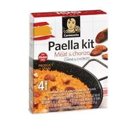 Carmencita Chorizo Paella Kit - Complete Set for 4 People with Rice, Olive Oil and Dehydrated Broth for Traditional Paella Seasoning, Gluten Free Spanish Cooking Kit