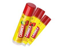 Carmex Cherry, Strawberry & Classic Lip Balm Trio for Dry, Cracked Lips