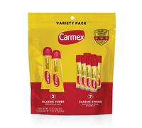 Carmex Classic Medicated Lip Balm Pack Lip Moisturizer for Chapped Lips 9-Count Variety Pack Bag (2 Tubes 7 Sticks)