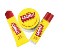 Carmex Classic Moisturising Lip Balm Set, Tube, Pot & Stick For Dry Lips (Pack of 3)