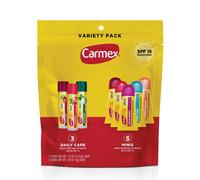 Carmex Daily Care and Daily Care Minis Moisturizing Lip Balm Pack SPF 15 Multi-Flavor Lip Care Variety Pack Bag 8 Count (3 Sticks 5 Mini Tube