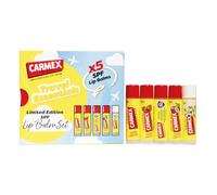 Carmex Fruity Lip Balm Travel Set - Classic, Strawberry, Tropical, Passionfruit & Vanilla | SPF Protection | Deep Hydration | Compact Travel Pack - Perfect for On-the-Go Moisture | Summer Essential