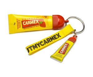 CARMEX Limited Edition Keyring Set (incl Strawberry Tube) Softens & Hydrates Lips