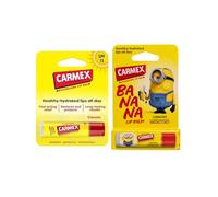 Carmex Minions Lip Balm Stick Set |Classic & Banana Lip Balm Set | SPF 15 | Soothes & Protects Lips | Hydrating Lip Care (Pack of 2)
