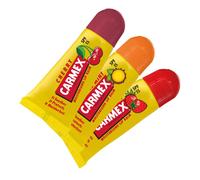 Carmex Minis Lip Balm Tube Set, SPF 15, Hydrating, Cooling Relief, Cherry, Strawberry, Pineapple Mint, Pack of 3