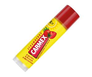 Carmex Strawberry Moisturising Lip Balm Stick for Soft, Protected Lips with SPF 15 (4.25 gm - Pack of 1)