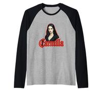 Carmilla Gothic Noir Female Vampire Raglan Baseball Tee