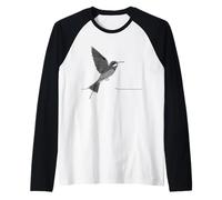 Carmine Bee-Eater Line Art Birdwatcher Raglan Baseball Tee
