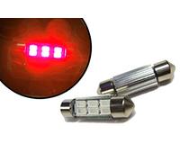 CarModShop 6 LED Interior Festoon 36mm C5W 239 C5W Bulbs - Red (Pack of 2)