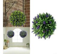 CARMOTTER Beautifully Designed Artificial Lavender Topiary Ball Flower Hanging Basket for Home and Events (25cm)