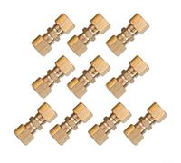CARMOTTER Brake Line Union Fitting 10 Pcs, 1/4 5/16 3/8 Inch Straight Brass Compression Joints for Hydraulic Fuel and Brake Lines, Wear-Resistant Corrosion-Resistant(5/16)