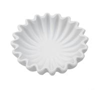 CARMOTTER Fluted Ruffle Decorative Bowl, Resin Scalloped Bowl, Decorative Bowl Home Decor Accent for Living Room Styling Coffee Table Bookshelf (White M)