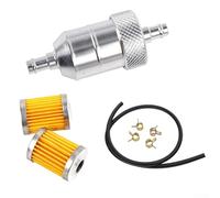 CARMOTTER Fuel Filter 8mm CNC Aluminum Motorbike Filter Element Reusable and Cleanable for Use with Fuel Lines on Multiple Vehicles (Silver)