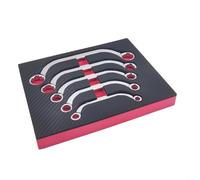CARMOTTER Half Moon Wrench Set 8-22mm Metric Ratcheting Box End Spanner for Tight Spaces - 5PC Obstruction Tool Kit