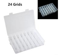 CARMOTTER Plastic Storage Box 24 Grids Compartment Organizer Container for Small Parts, Clear PP Material with Lockable Dustproof Transparent Lid
